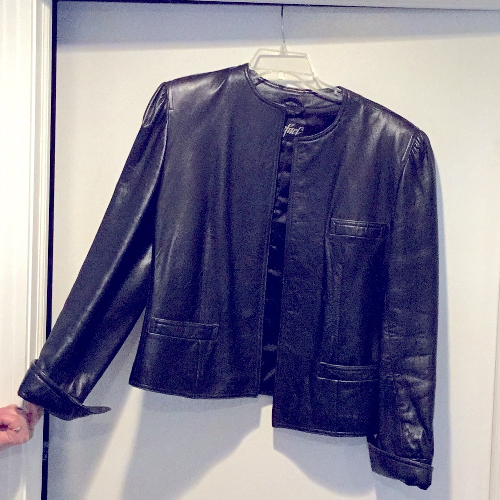 Leather Jacket, Black, Lambskin from France, Bit of Retro-style.